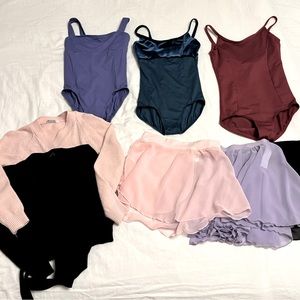 Girls Ballet/Dance Bundle - Leotards, Skirts and Wrap Sweaters